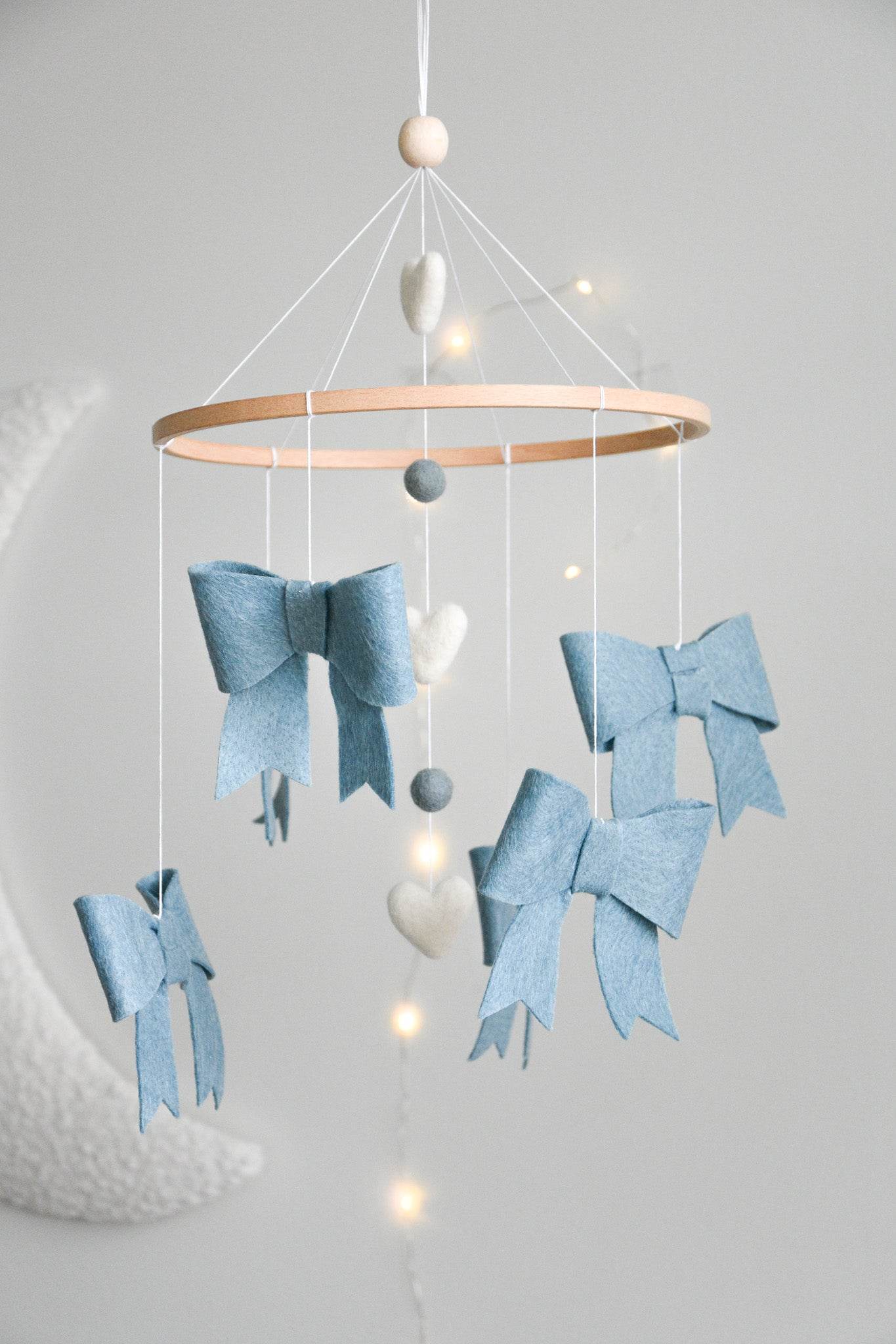 Blue bows boy Baby crib Mobile - Minidreams Decor