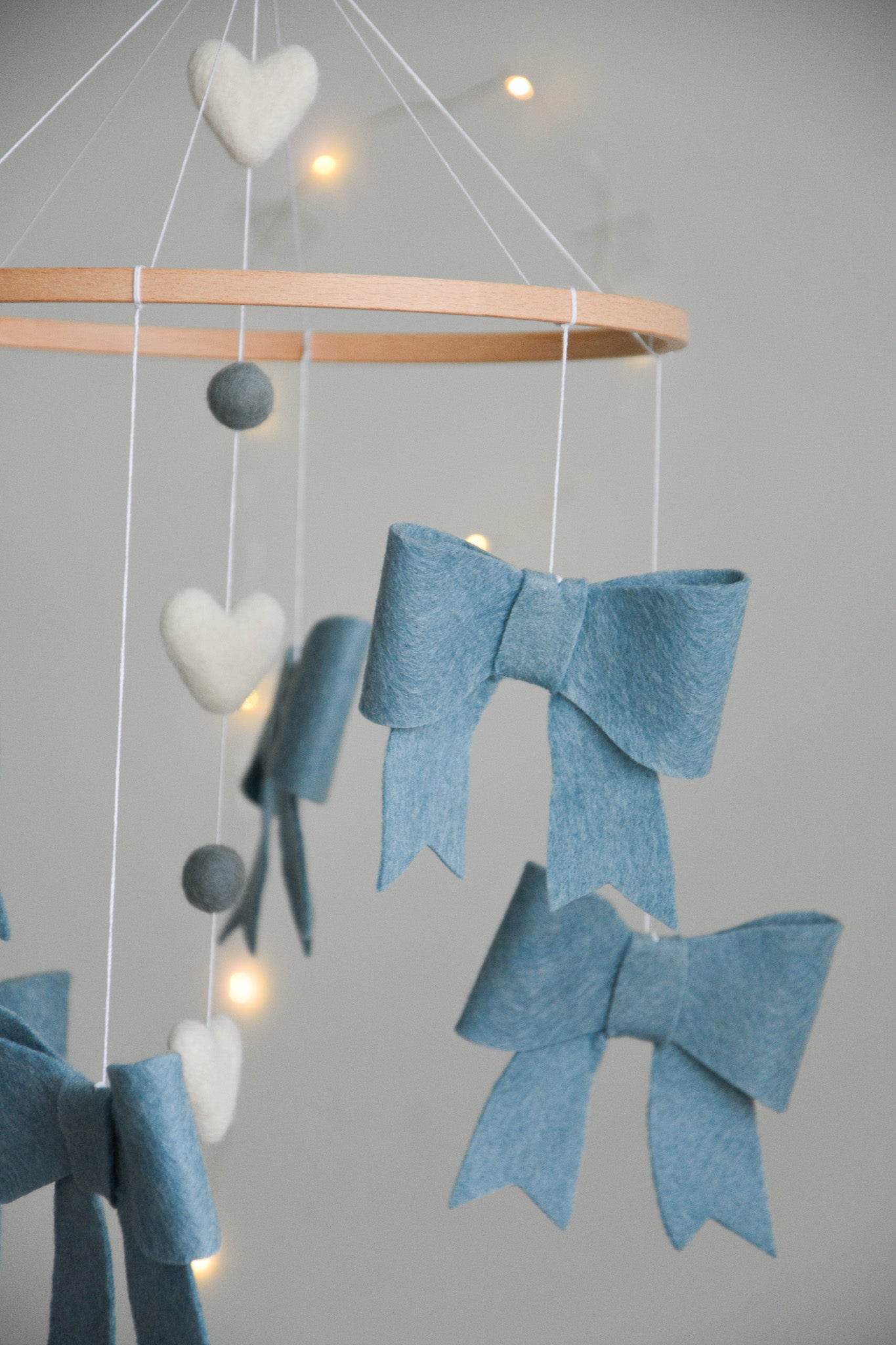 Blue bows boy Baby crib Mobile - Minidreams Decor