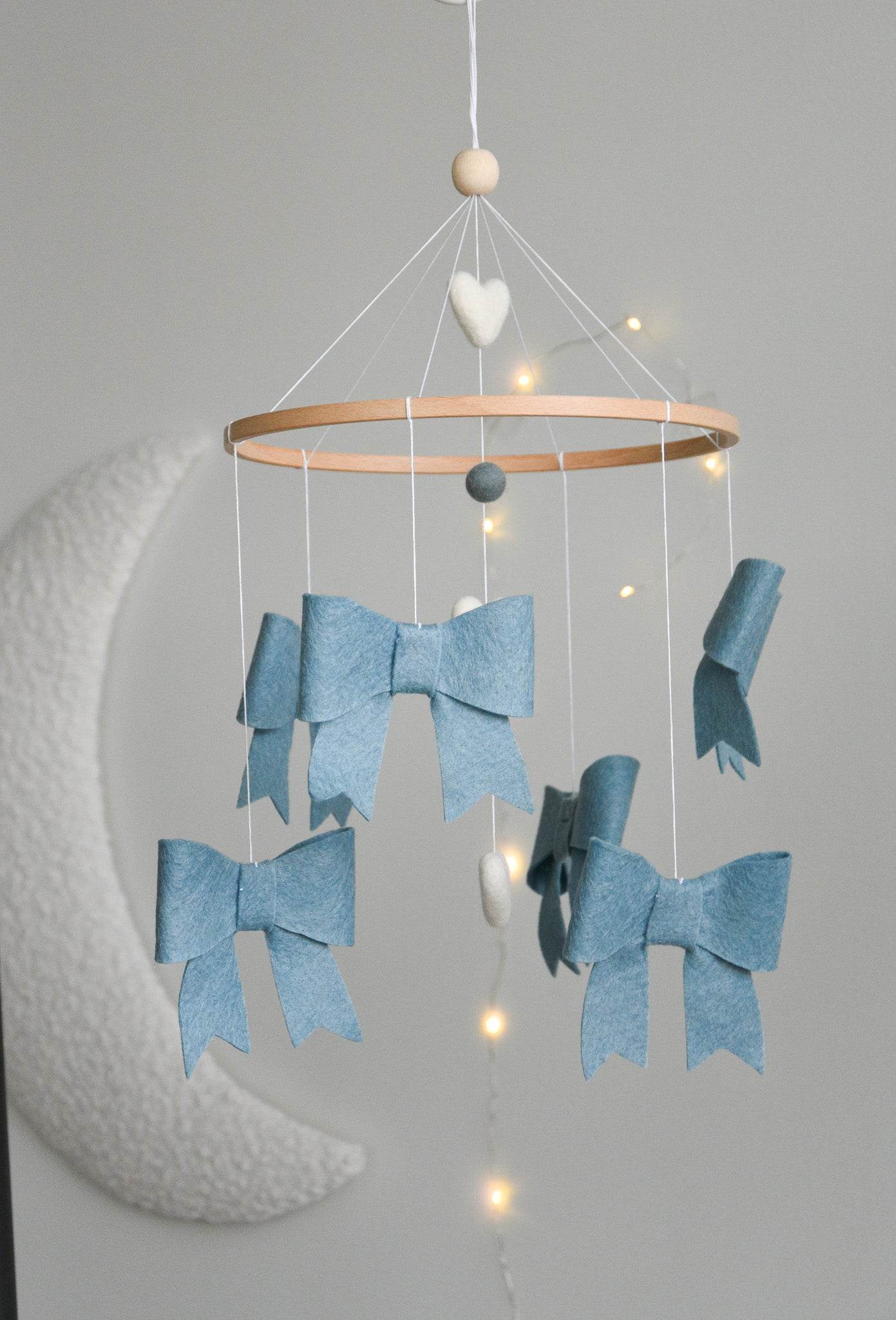 Blue bows boy Baby crib Mobile - Minidreams Decor
