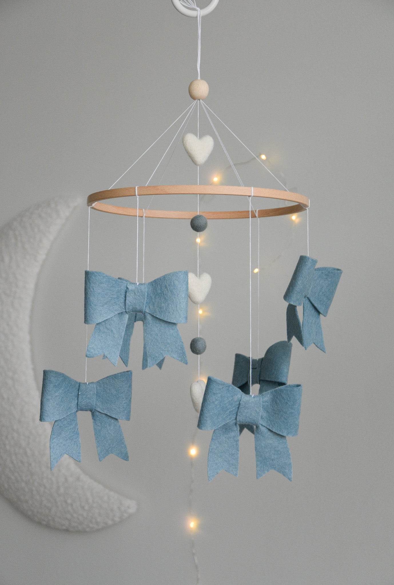 Blue bows boy Baby crib Mobile - Minidreams Decor