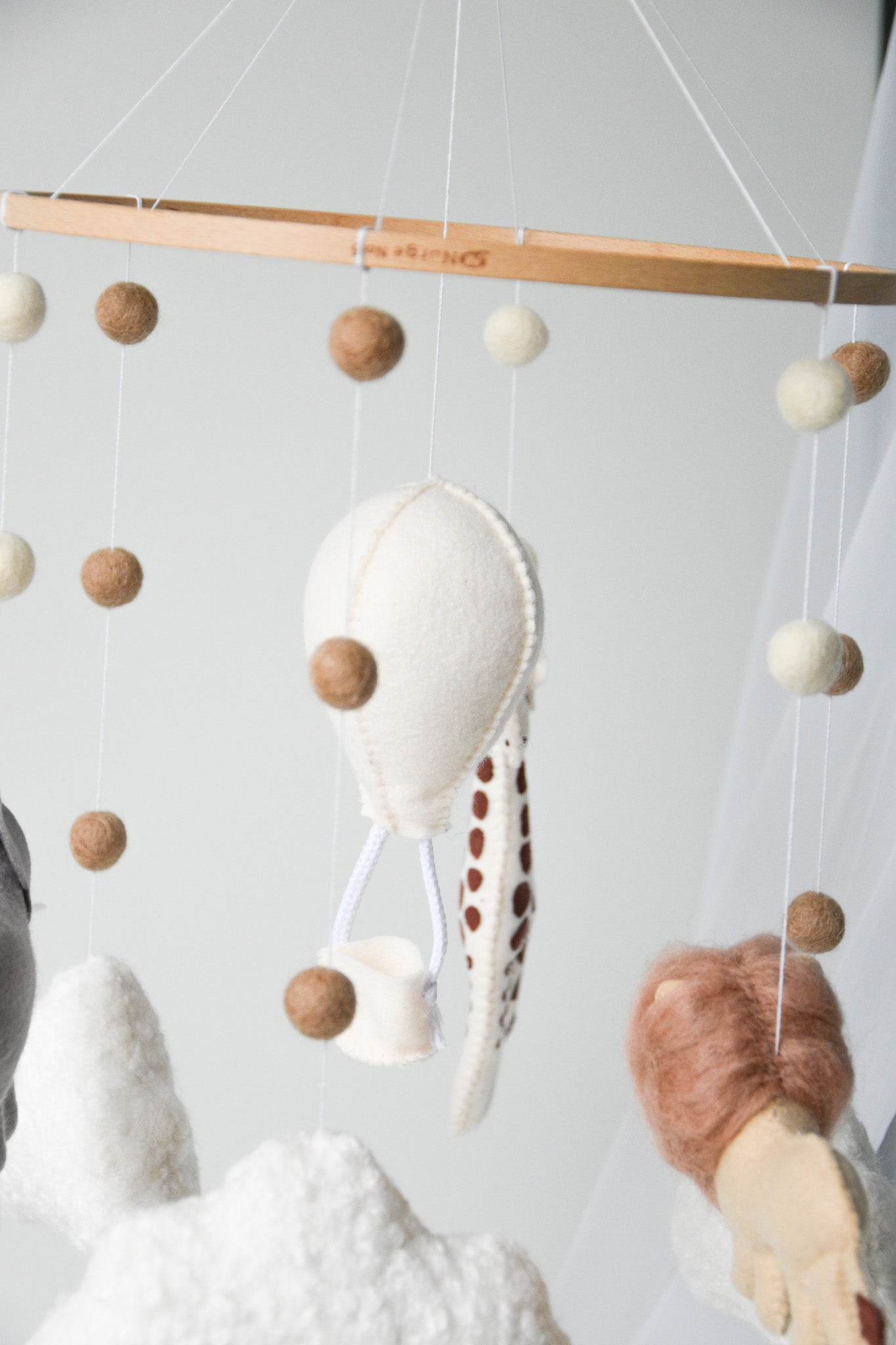 Safari-Themed Boucle handmade Baby crib Mobile - Minidreams Decor
