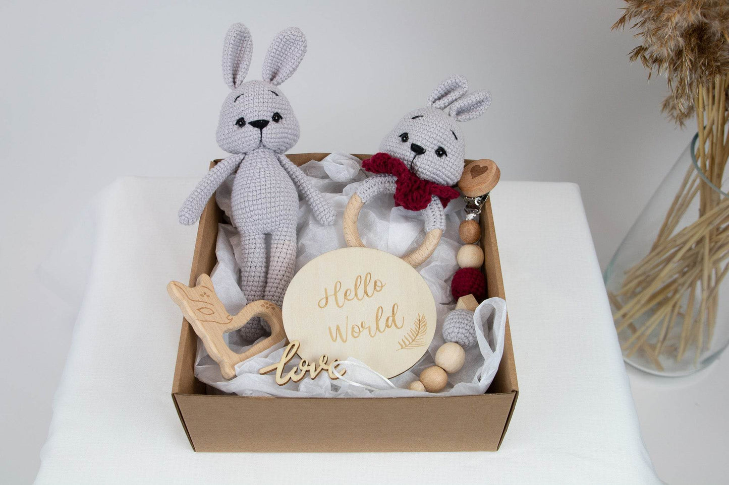 Crochet Bunny Baby Gift Box - Minidreams Decor