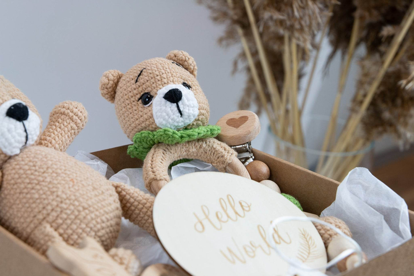 Crochet Bear Baby Gift Box - Minidreams Decor