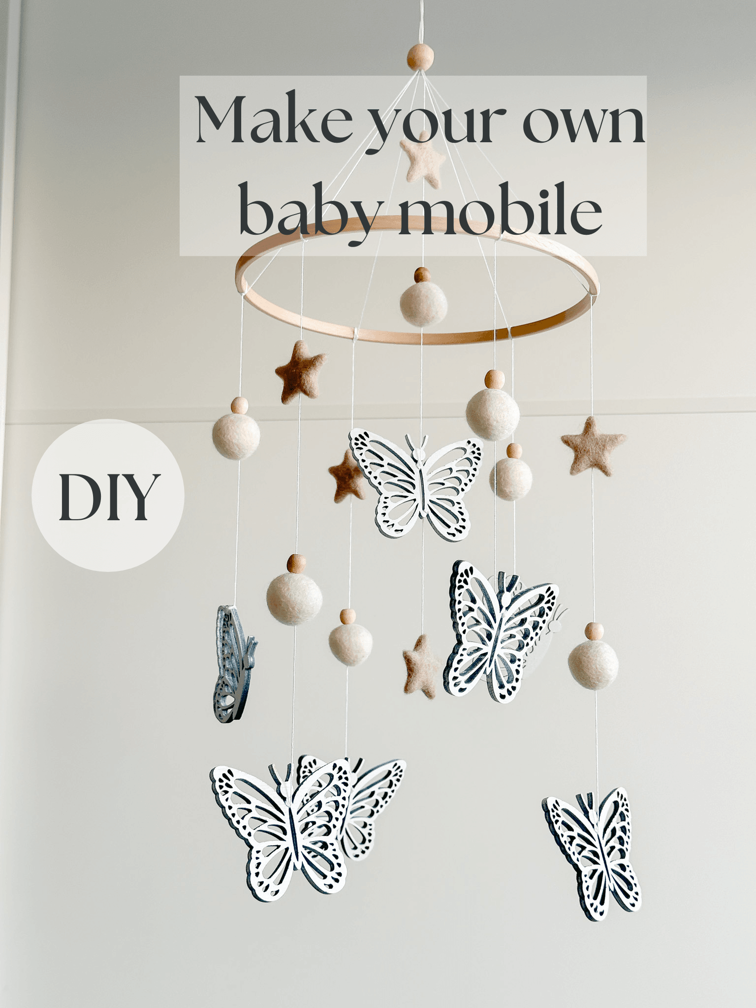 DIY Make your own butterflies baby mobile - Minidreams Decor
