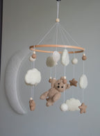 Teddy bear baby mobile