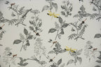 White crib bumper with with leaves and yellow wedges - Minidreams Decor