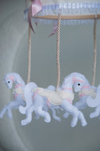 Vintage Horse Carousel Baby Mobile – Handmade Felt Crib Mobile