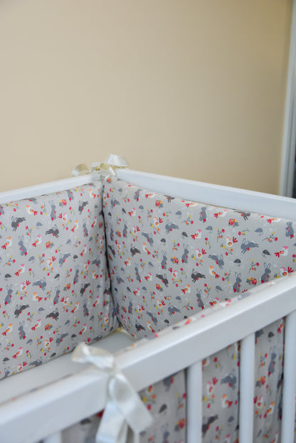 Woodland crib cotton bumper pad