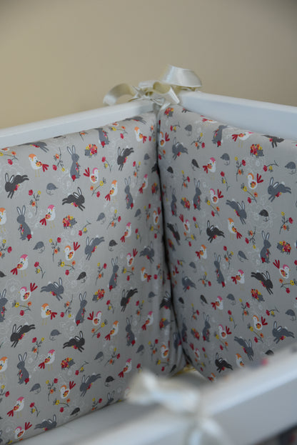 Woodland crib cotton bumper pad