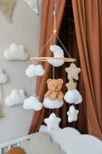 Teddy Bear sitting on the cloud baby mobile