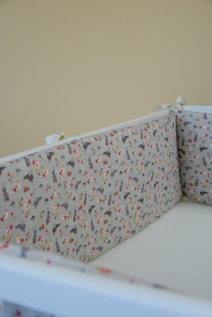 Woodland crib cotton bumper pad