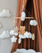 Teddy Bear sitting on the cloud baby mobile