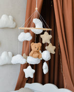 Teddy Bear sitting on the cloud baby mobile