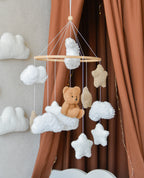 Teddy Bear sitting on the cloud baby mobile