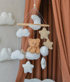 Teddy Bear sitting on the cloud baby mobile