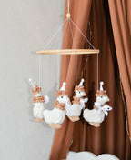 Vintage Goose Carousel Baby Mobile – Handmade Felt Crib Mobile