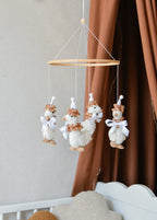 Vintage Goose Carousel Baby Mobile – Handmade Felt Crib Mobile