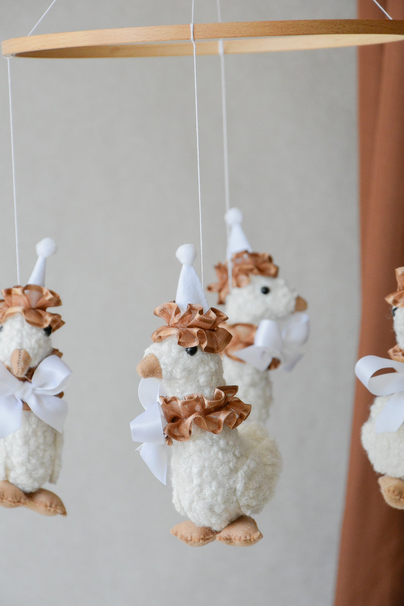 Vintage Goose Carousel Baby Mobile – Handmade Felt Crib Mobile