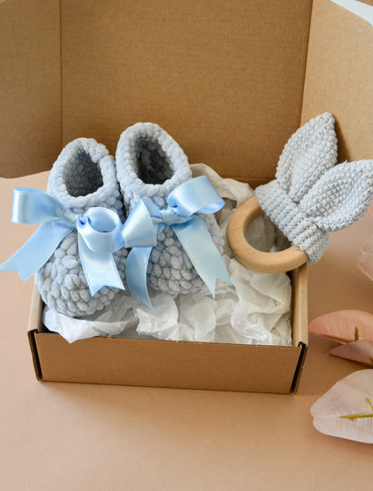 Baby Gift Box With Boots & Teether