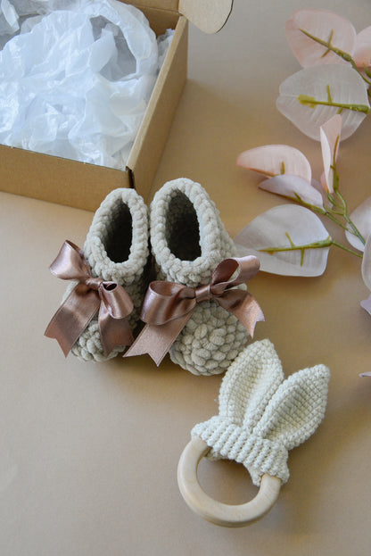 Baby Gift Box With Boots & Teether