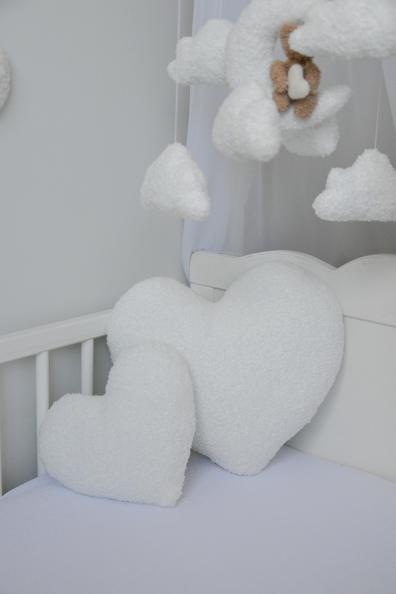 Boucle heart pillow