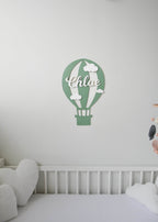 Personalized Hot Air Balloon Wooden Name Sign for Nursery - Minidreams Decor