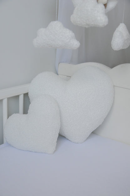 Boucle heart pillow