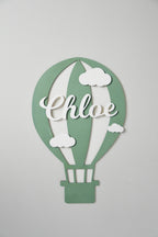 Personalized Hot Air Balloon Wooden Name Sign for Nursery - Minidreams Decor