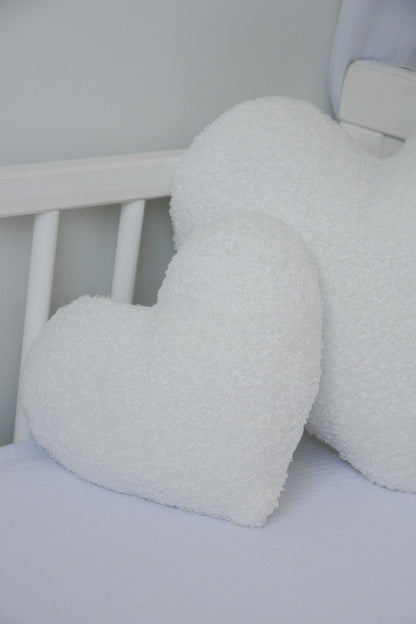 Boucle heart pillow