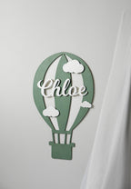 Personalized Hot Air Balloon Wooden Name Sign for Nursery - Minidreams Decor
