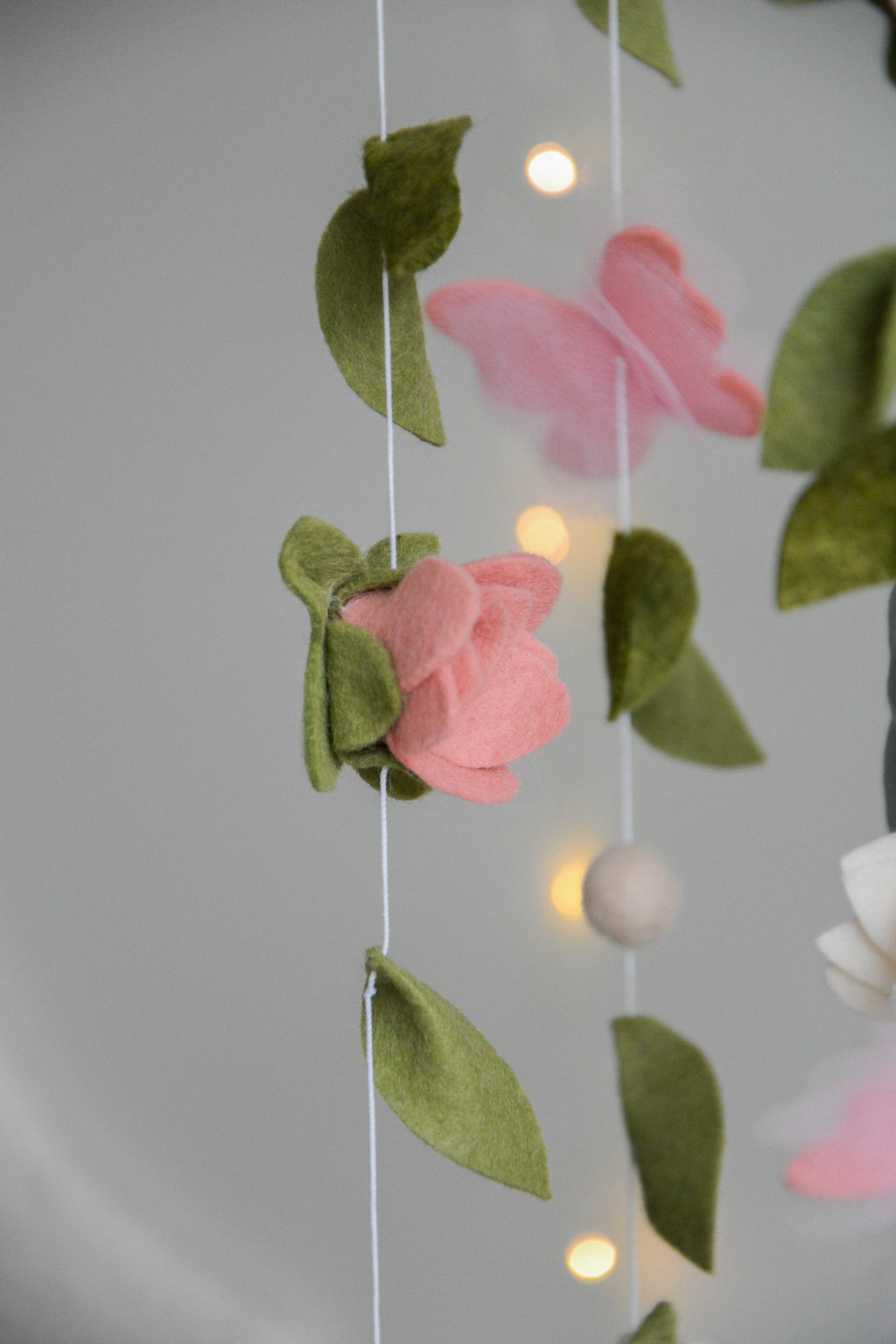 Bambi and Thumper Woodland  Baby Crib Mobile - Forest Floral Themed Nursery Decor