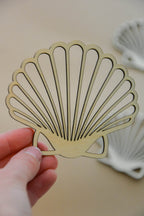 Wooden Scallop Seashell for Crafts - Natural wood Laser Cut - Wall Decorations - Minidreams Decor