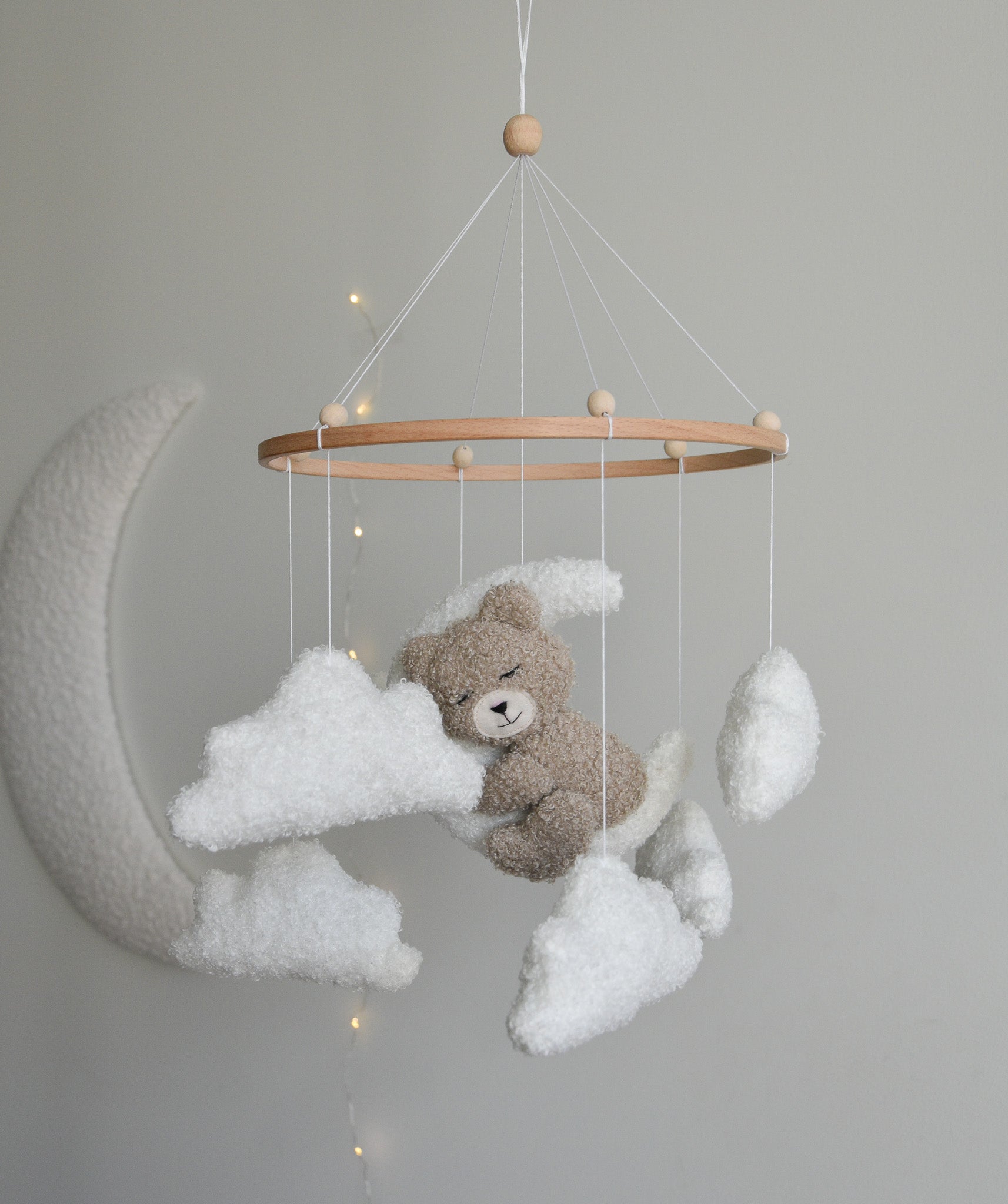 Teddy bear baby mobile