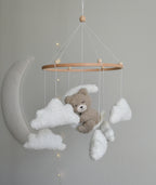 Teddy bear baby mobile