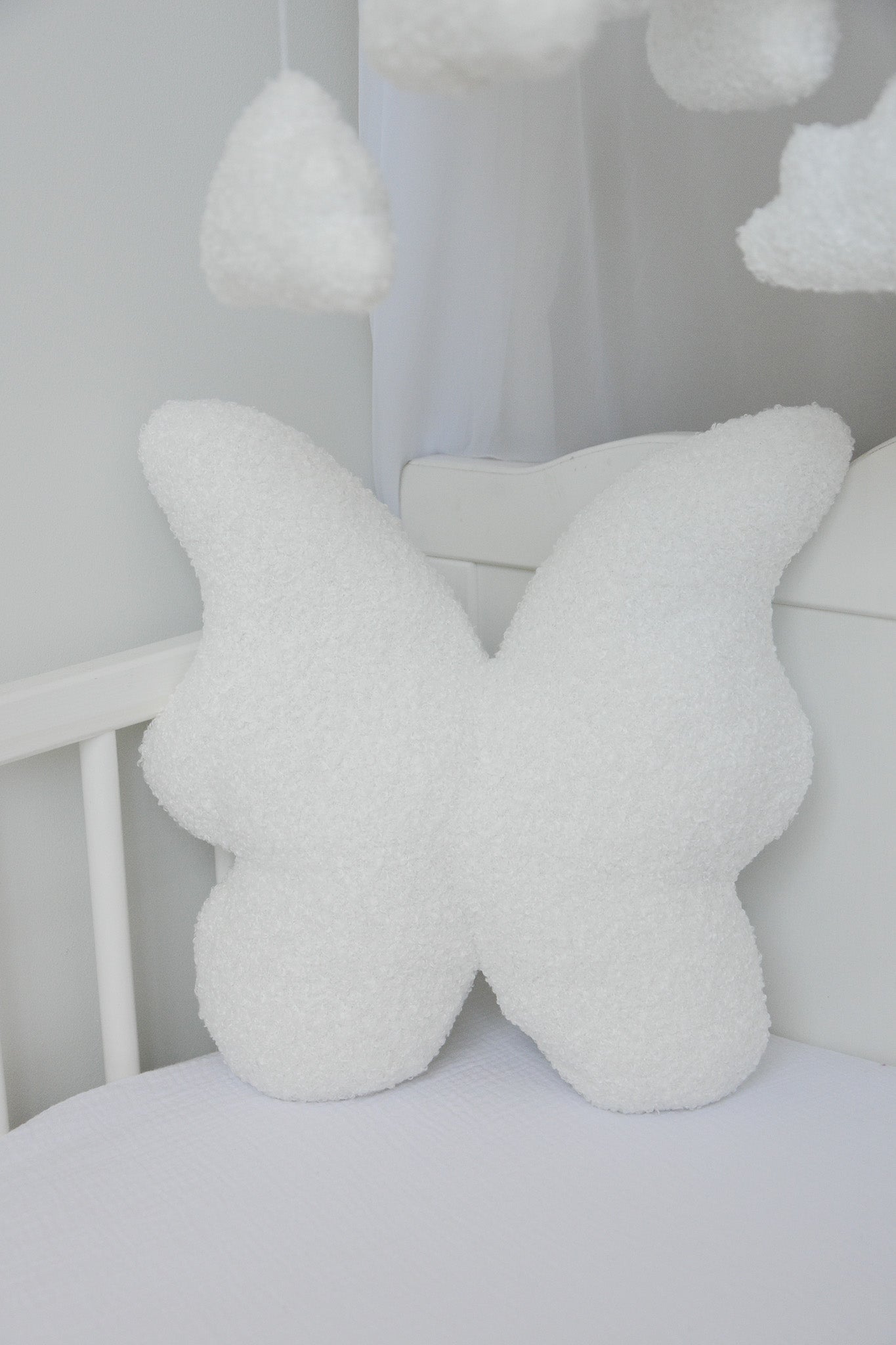 Boucle butterfly pillow