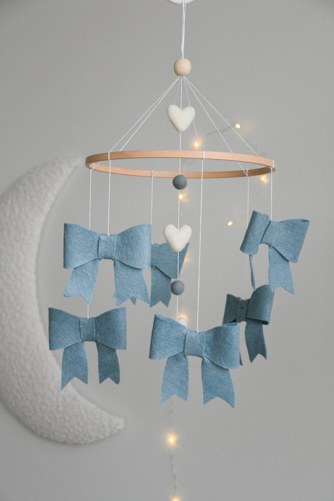 Blue bows boy Baby crib Mobile - Minidreams Decor