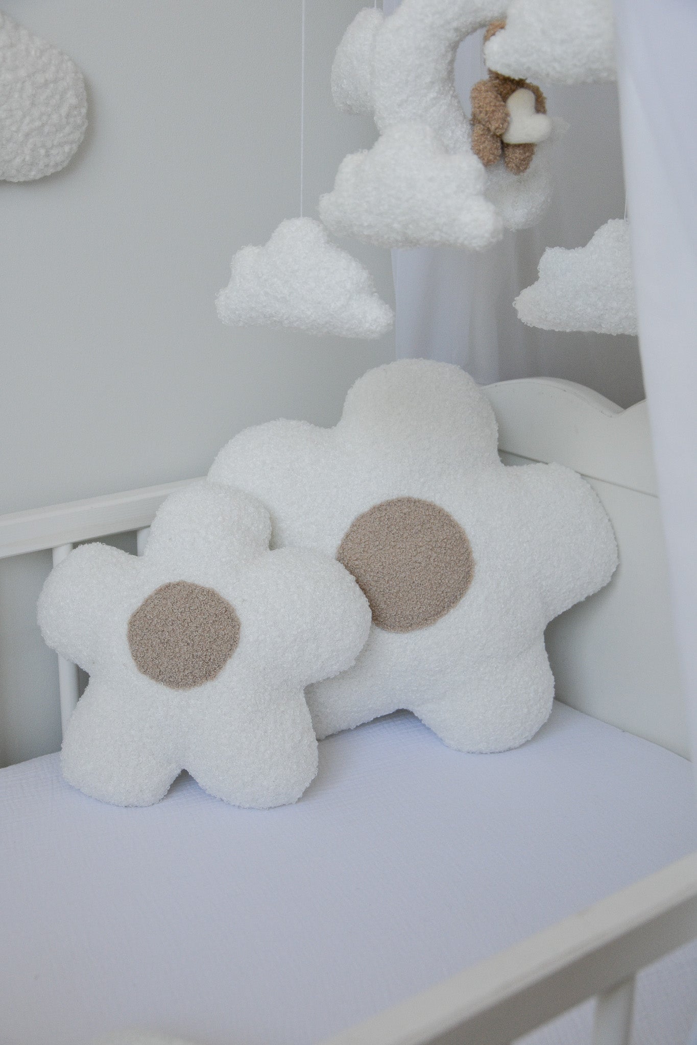 Boucle flower pillow