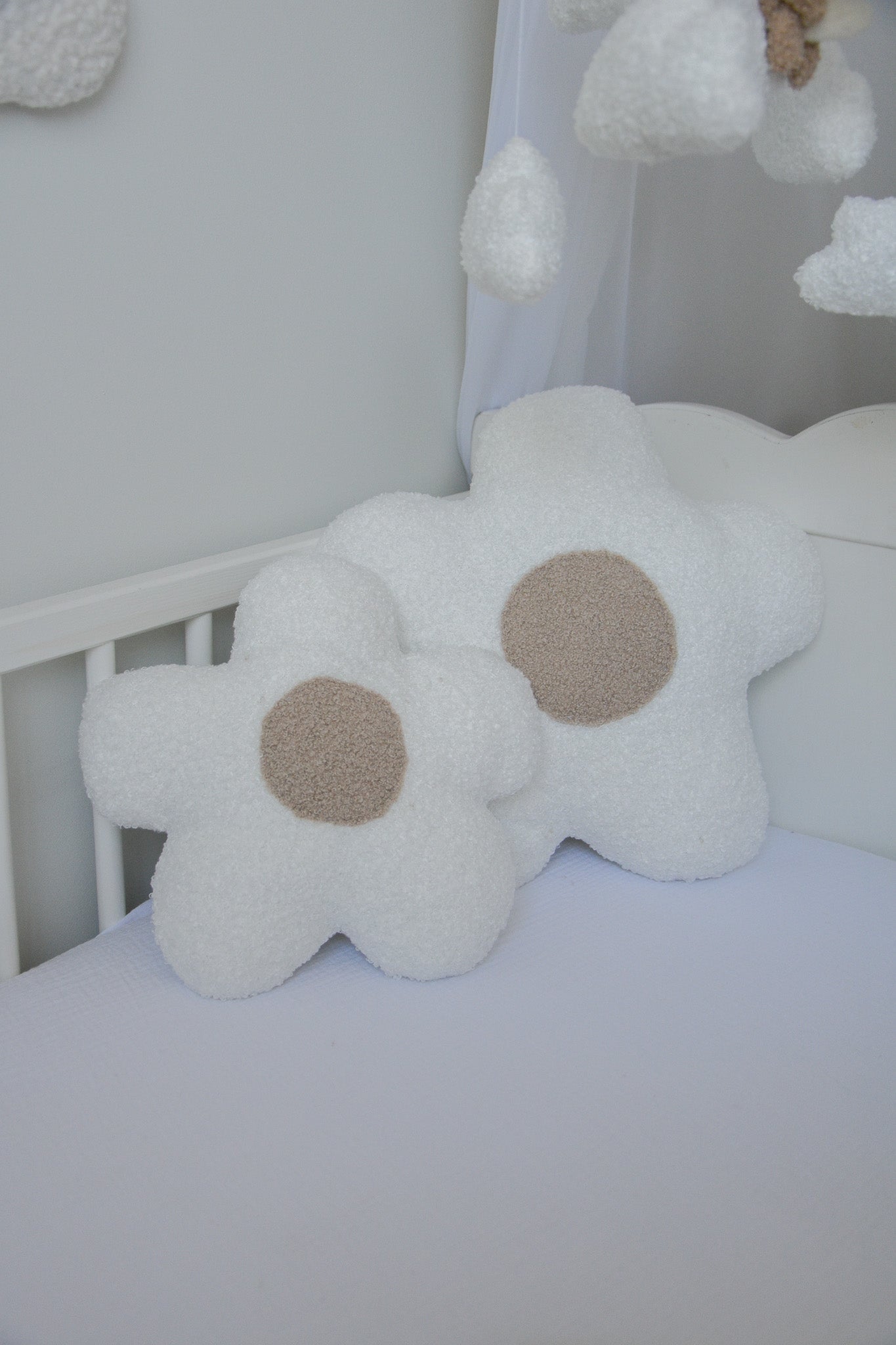 Boucle flower pillow