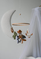 Wild West cowboy ranch themed handmade felt baby mobile - Minidreams Decor