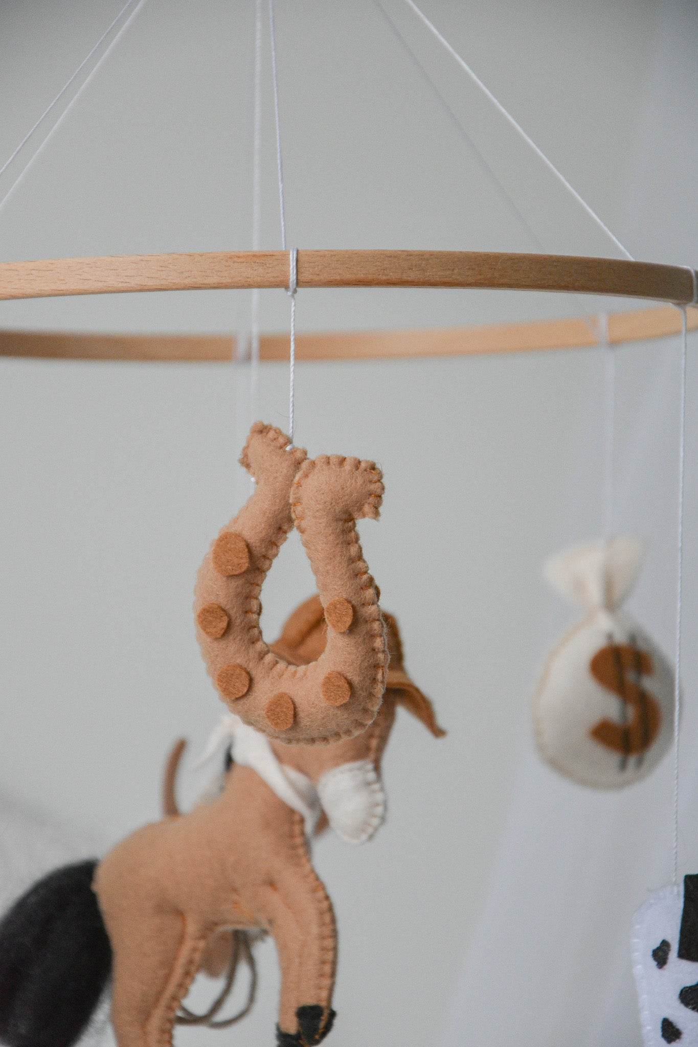 Wild West cowboy ranch themed handmade felt baby mobile - Minidreams Decor