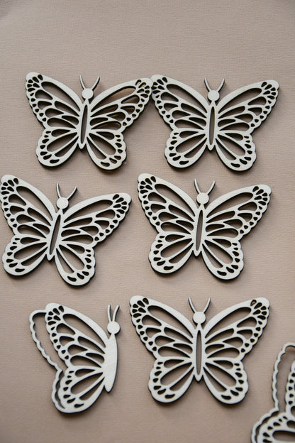 Wooden Butterfly for Crafts -  Natural wood Laser Cut - Wall Decorations