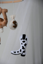 Wild West cowboy ranch themed handmade felt baby mobile - Minidreams Decor