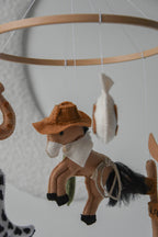 Wild West cowboy ranch themed handmade felt baby mobile - Minidreams Decor