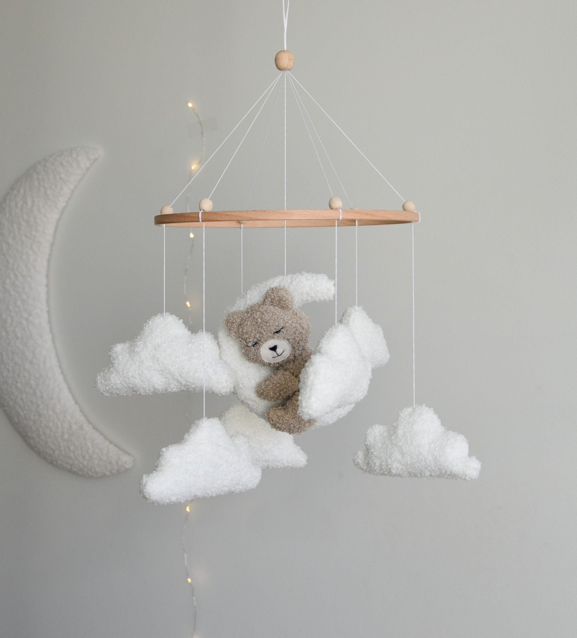 Teddy bear baby mobile