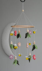 Floral-Themed Bees & Flowers Baby crib Mobile - Minidreams Decor