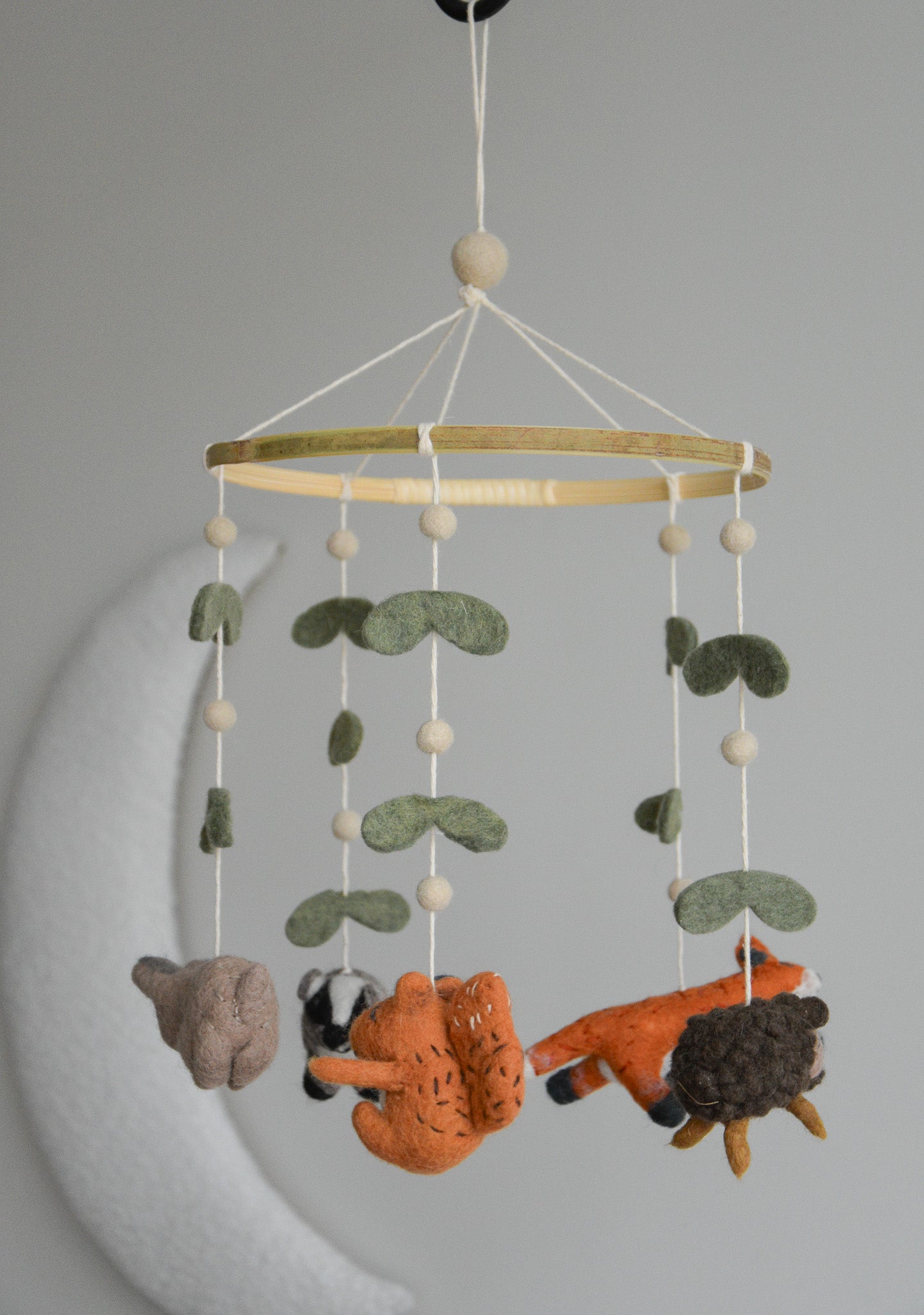 Felted woodland animals mobile