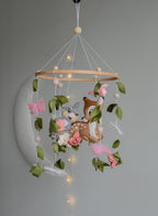 Bambi and Thumper Woodland  Baby Crib Mobile - Forest Floral Themed Nursery Decor