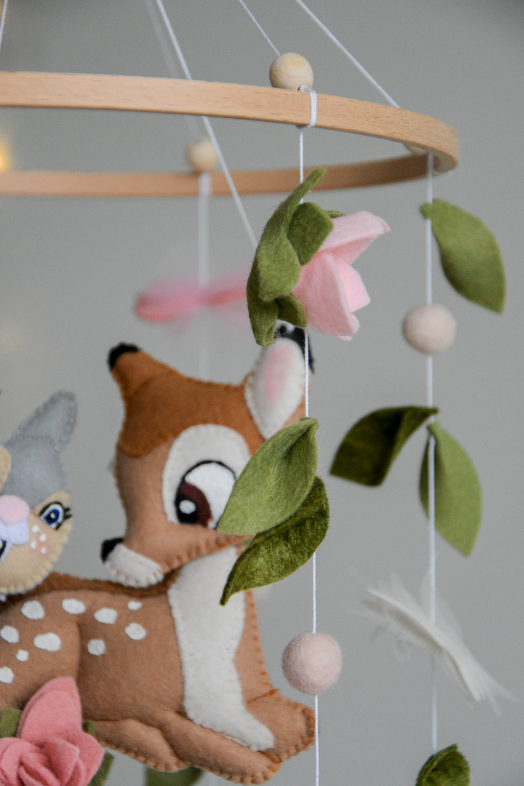 Bambi and Thumper Woodland  Baby Crib Mobile - Forest Floral Themed Nursery Decor