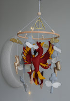Harry Potter Themed Mobile - Wizard, Phoenix, Flying Keys, Lightning Bolt Decor