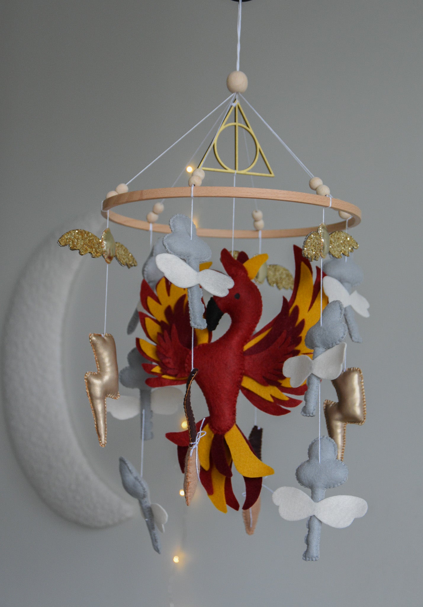 Harry Potter Themed Mobile - Wizard, Phoenix, Flying Keys, Lightning Bolt Decor
